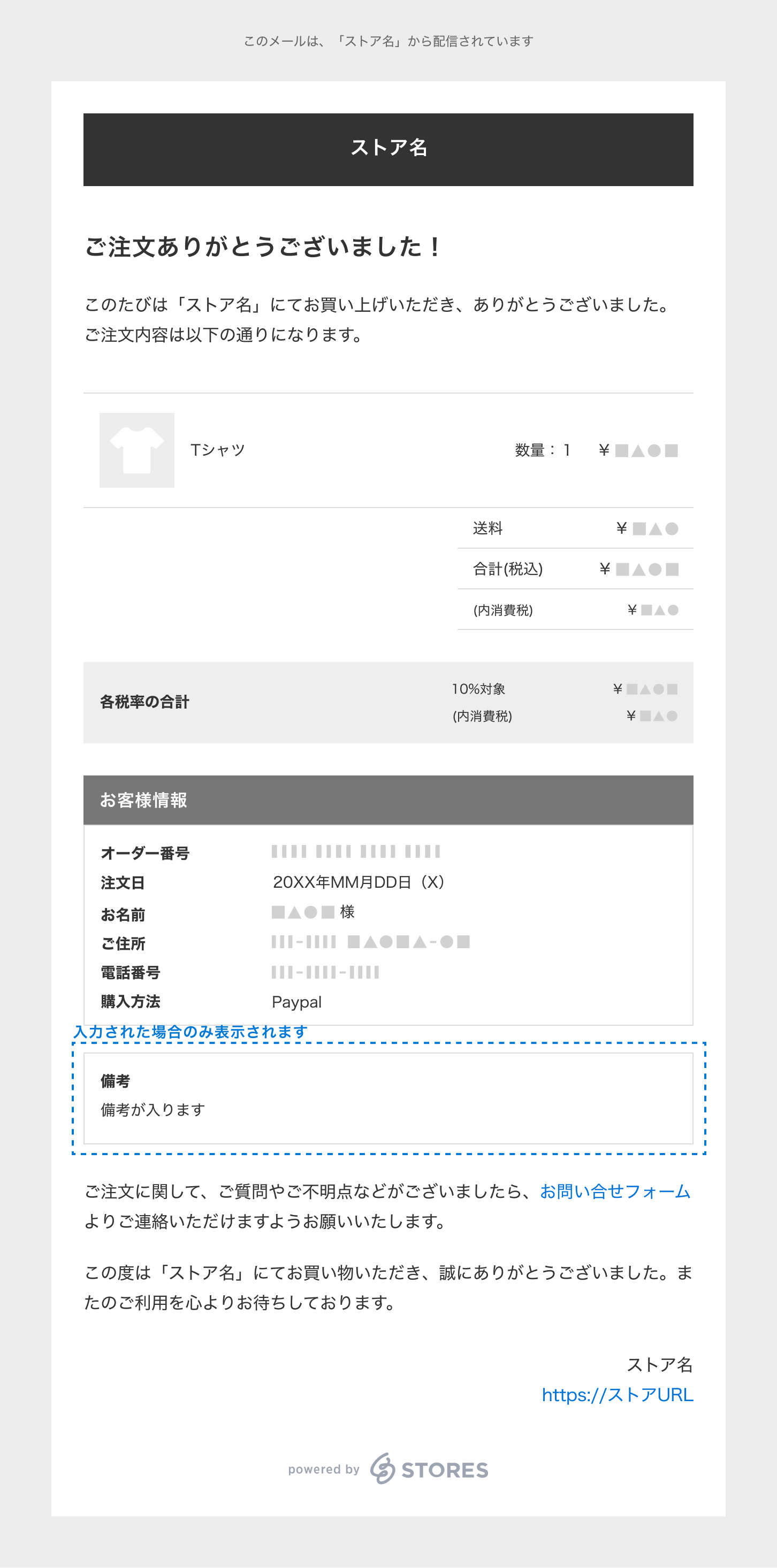PayPal】購入者に送られる自動送信メールの内容は確認できますか